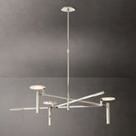Halver Alabaster Dome Round Chandelier 45"