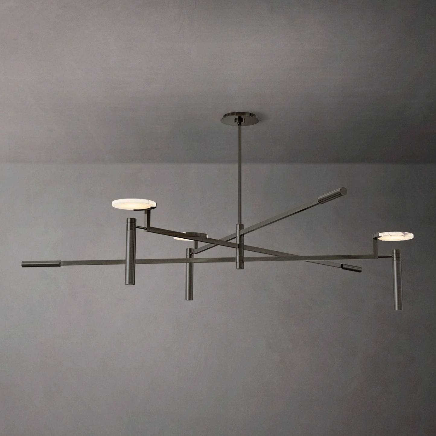 Halver Alabaster Dome Round Chandelier 60"