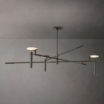 Halver Alabaster Dome Round Chandelier 60"