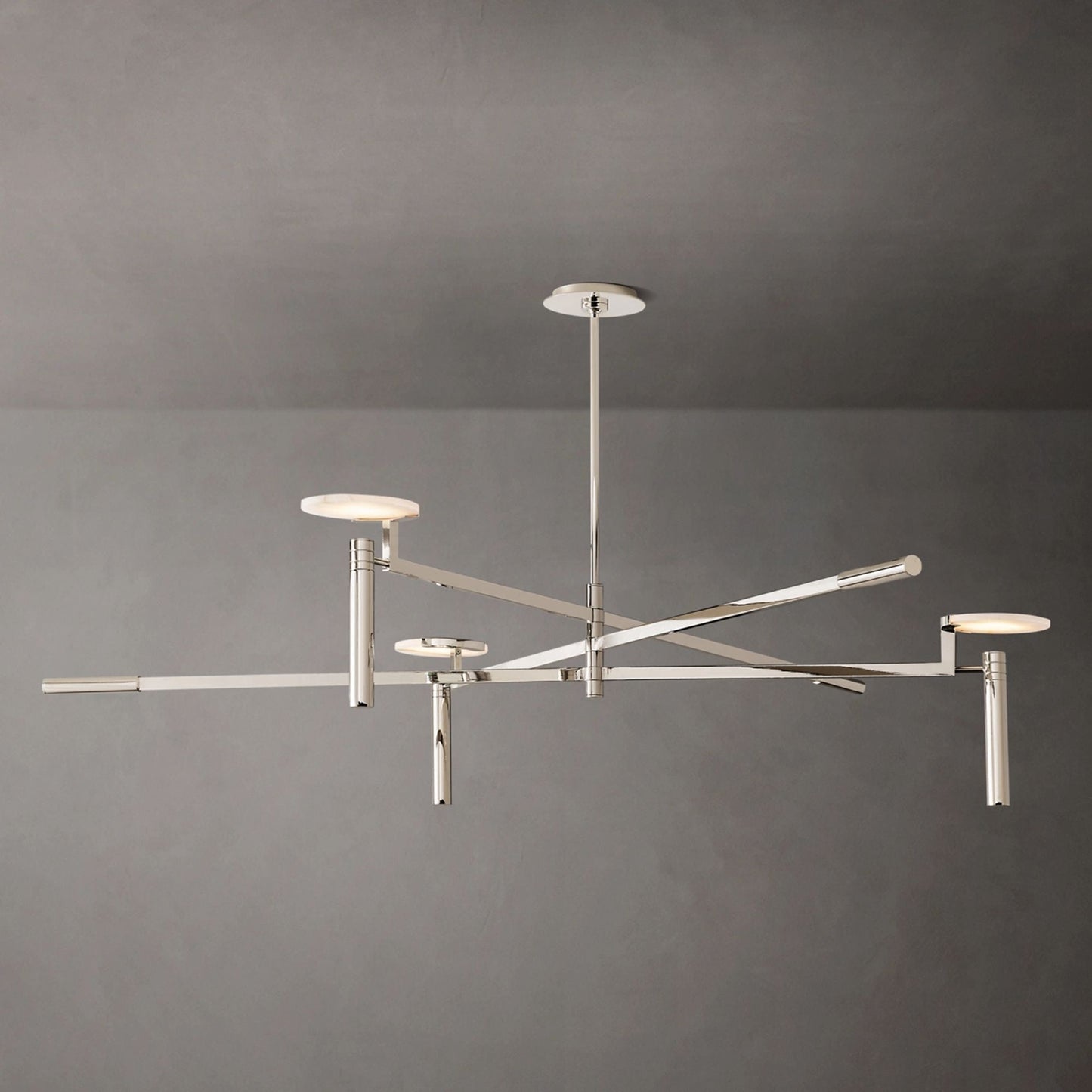 Halver Alabaster Dome Round Chandelier 60"