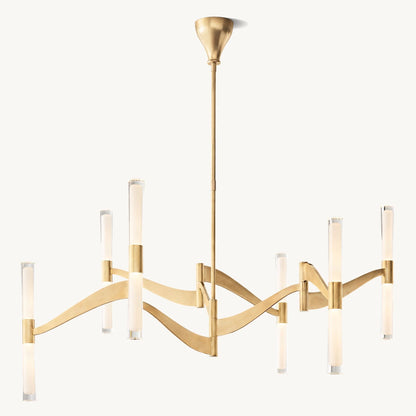 Brilora Etched Wave Round Chandelier