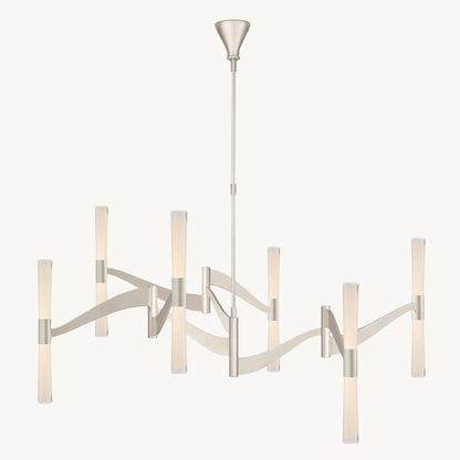 Brilora Etched Wave Round Chandelier