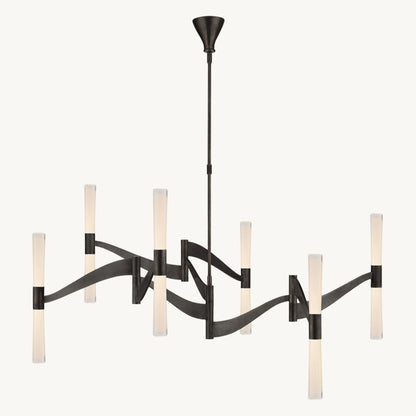 Brilora Etched Wave Round Chandelier