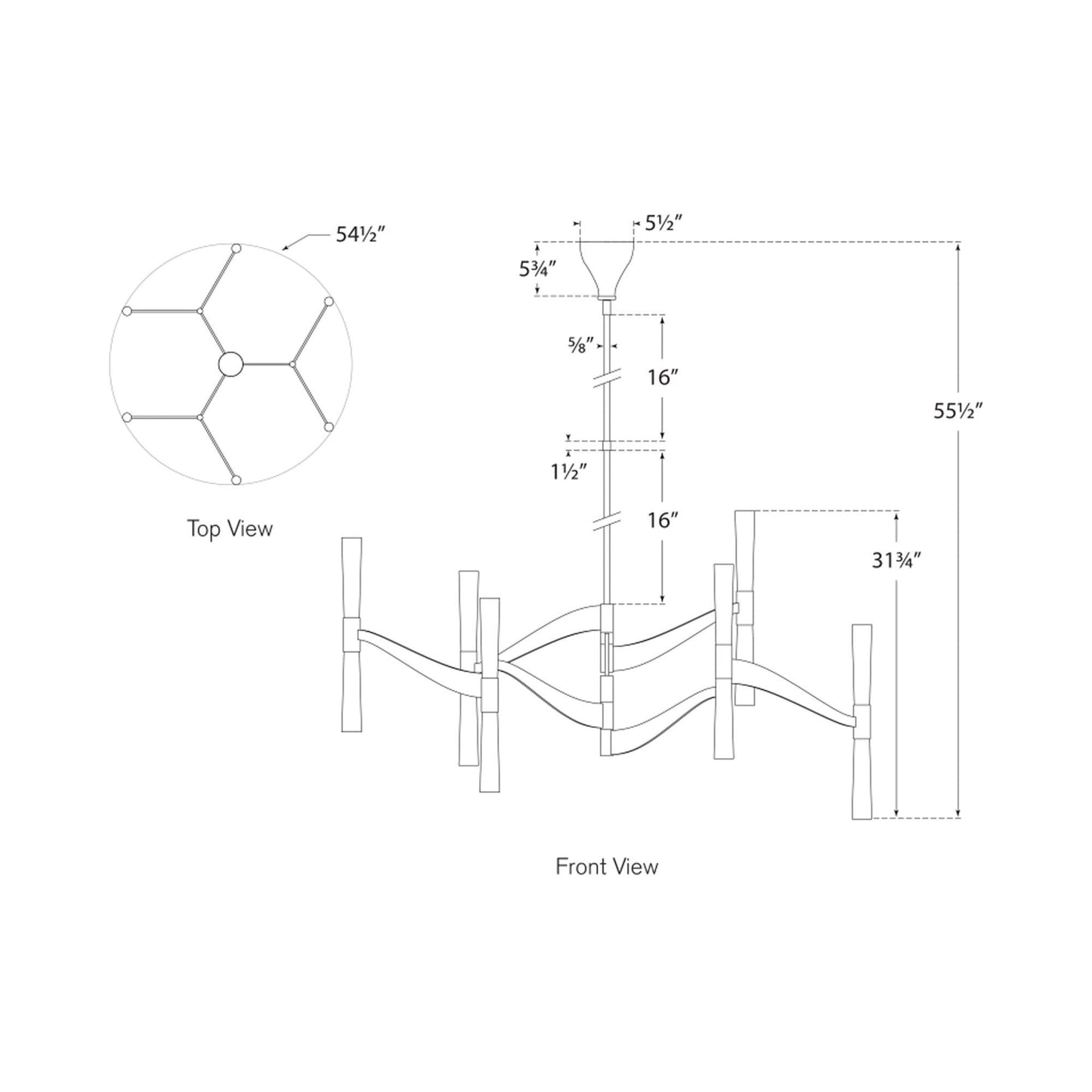 Brilora Etched Wave Round Chandelier