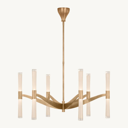 Brilora Etched Wave Round Chandelier