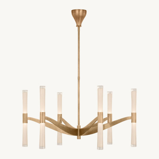 Brilora Etched Wave Round Chandelier