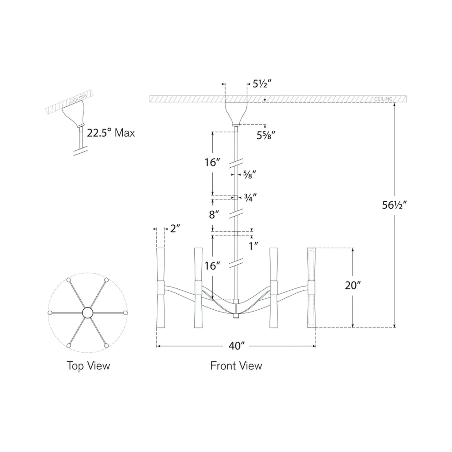 Brilora Etched Wave Round Chandelier