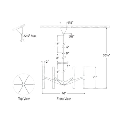 Brilora Etched Wave Round Chandelier