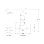 Brilora Etched Wave Round Chandelier 40"