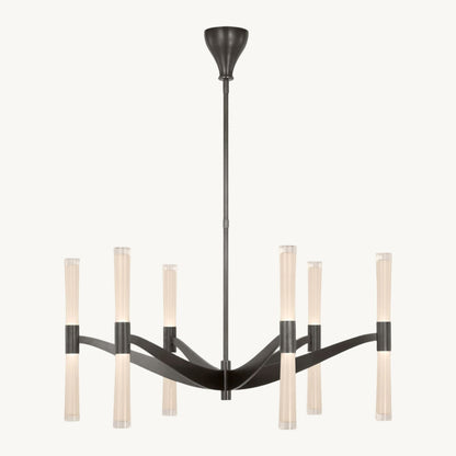 Brilora Etched Wave Round Chandelier