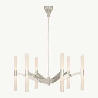 Brilora Etched Wave Round Chandelier