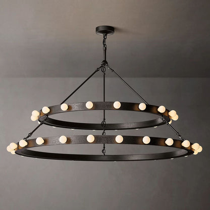 Vitoria Ember Trace Two-Tier Round Chandelier 48"