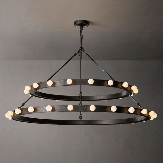 Vitoria Ember Trace Two-Tier Round Chandelier 48"