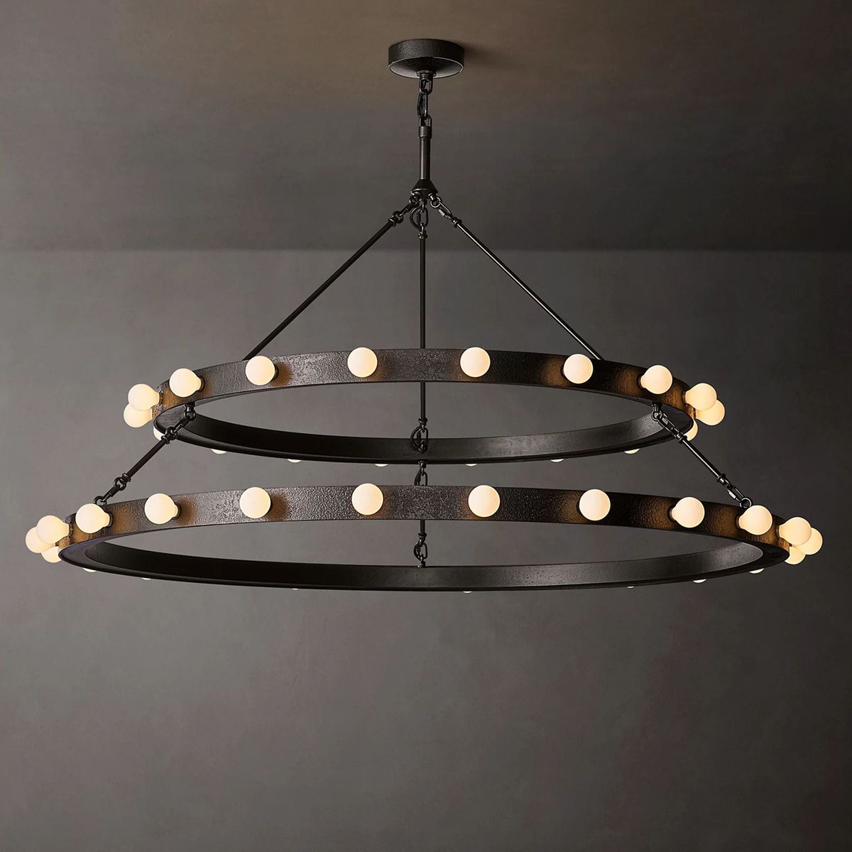 Vitoria Ember Trace Two-Tier Round Chandelier 48"