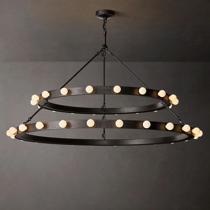 Vitoria Ember Trace Two-Tier Round Chandelier 48"