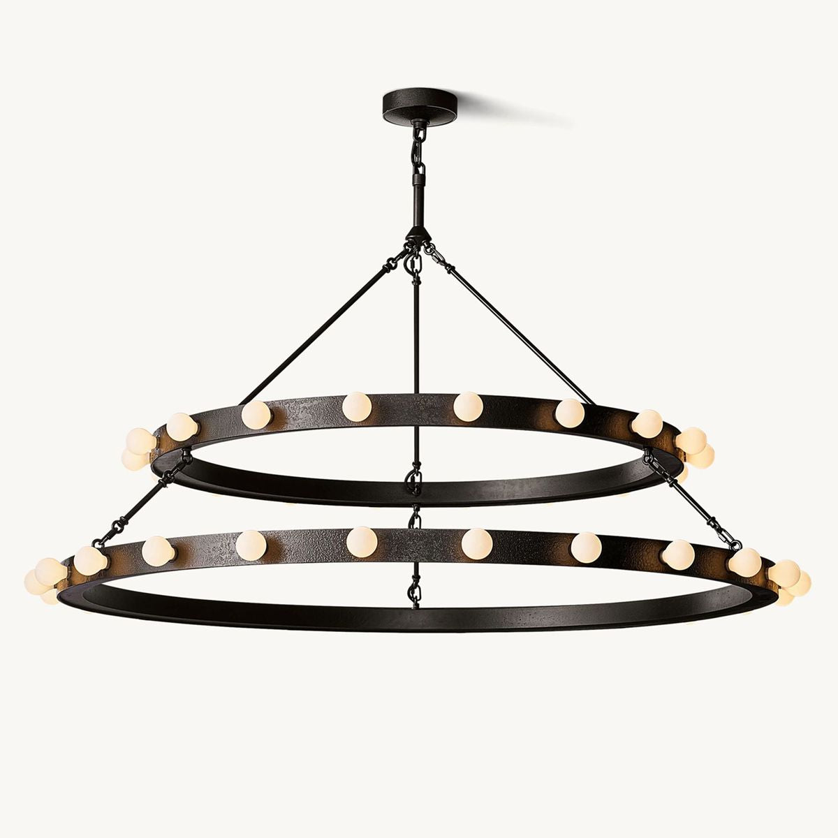 Vitoria Ember Trace Two-Tier Round Chandelier 48"