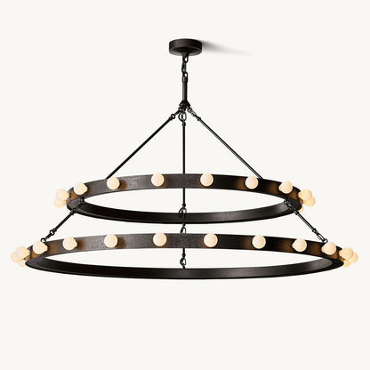 Vitoria Ember Trace Two-Tier Round Chandelier 48"