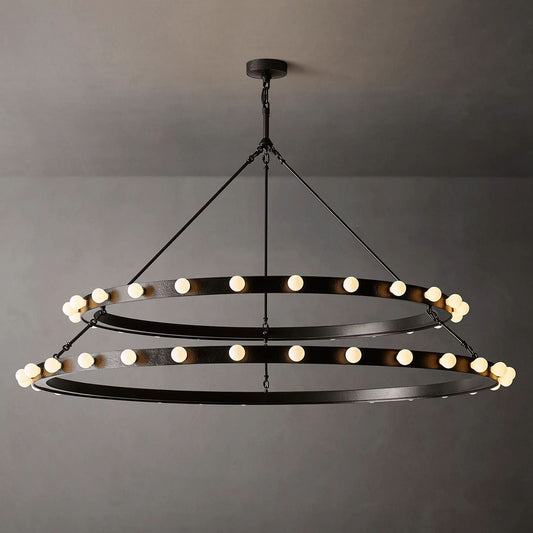 Vitoria Ember Trace Two-Tier Round Chandelier 60"