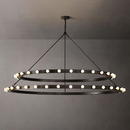 Vitoria Ember Trace Two-Tier Round Chandelier 72"