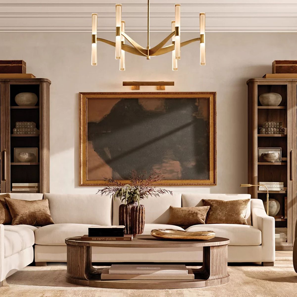 Brilora Etched Wave Round Chandelier