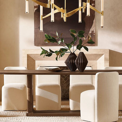 Brilora Etched Wave Round Chandelier