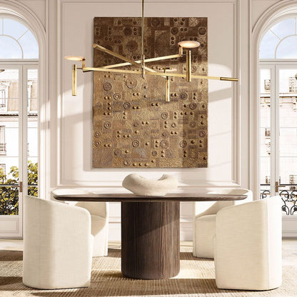 Halver Alabaster Dome Round Chandelier 45"