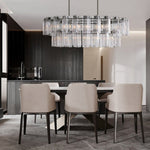 Delsie Reeded Glass Oval Chandelier