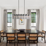 Delsie Reeded Glass Oval Chandelier