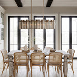 Delsie Reeded Glass Oval Chandelier