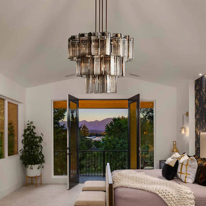 Delsie Vintage Glass Round Chandelier