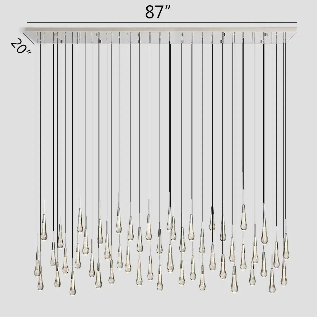 Soltaire Raindrop Glass Linear Chandelier