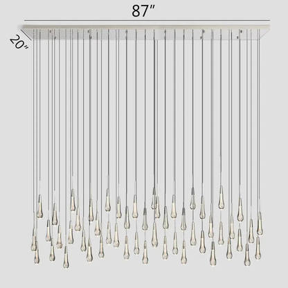 Soltaire Raindrop Glass Linear Chandelier