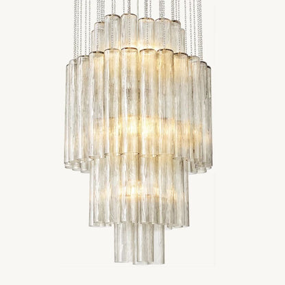 Murano Cylinder Tiered Round Chandelier