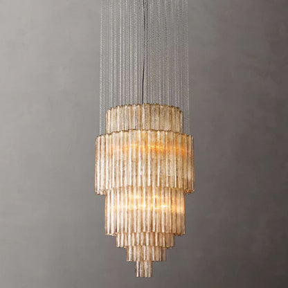 Murano Cylinder Tiered Round Chandelier