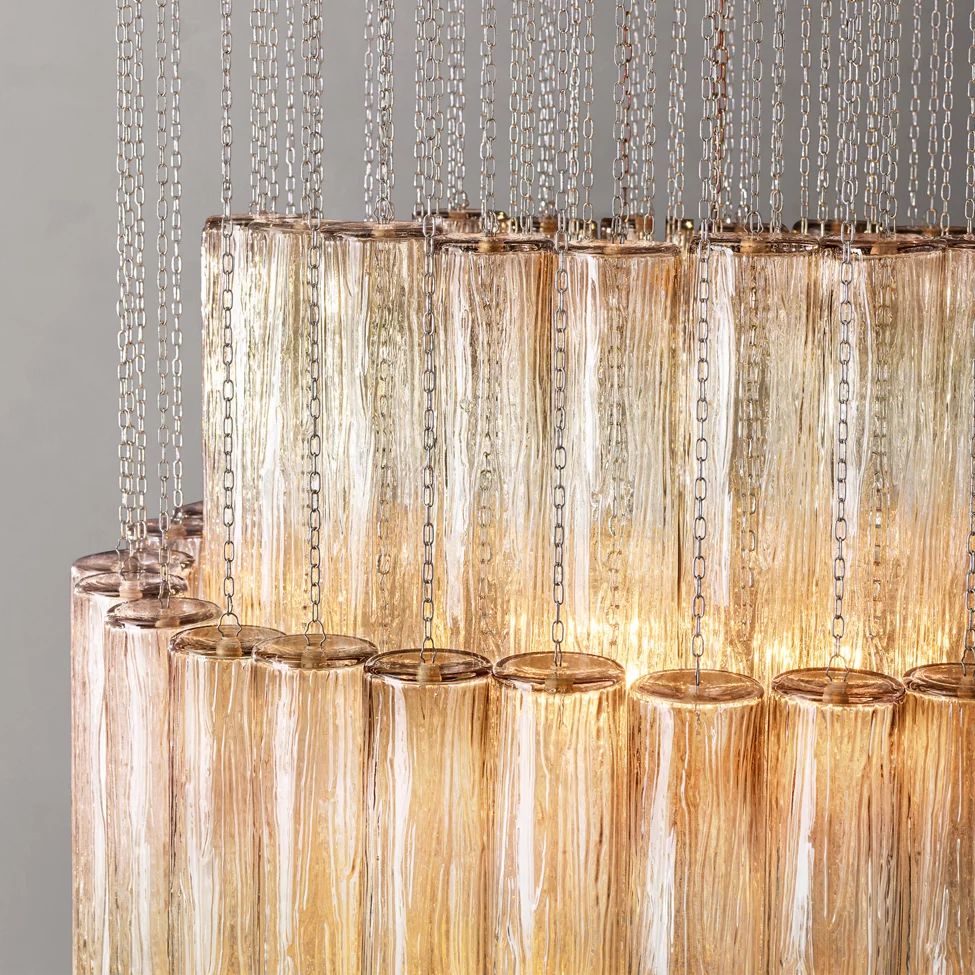 Murano Cylinder Tiered Round Chandelier