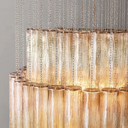 Murano Cylinder Tiered Round Chandelier
