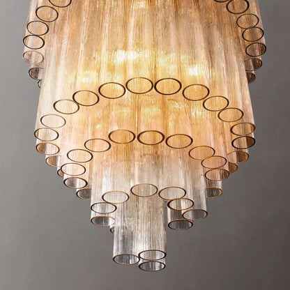 Murano Cylinder Tiered Round Chandelier