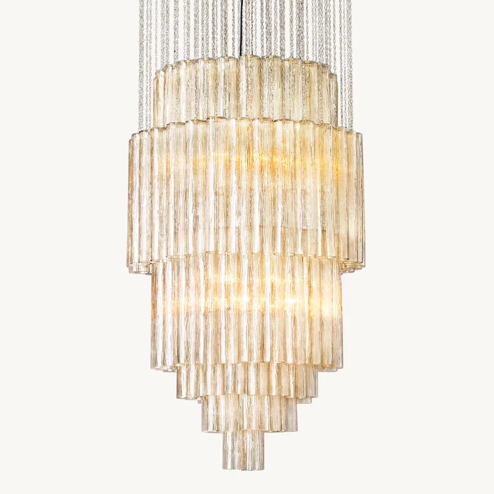 Murano Cylinder Tiered Round Chandelier