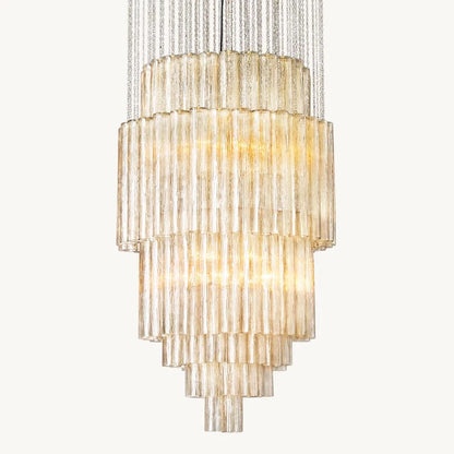 Murano Cylinder Tiered Round Chandelier