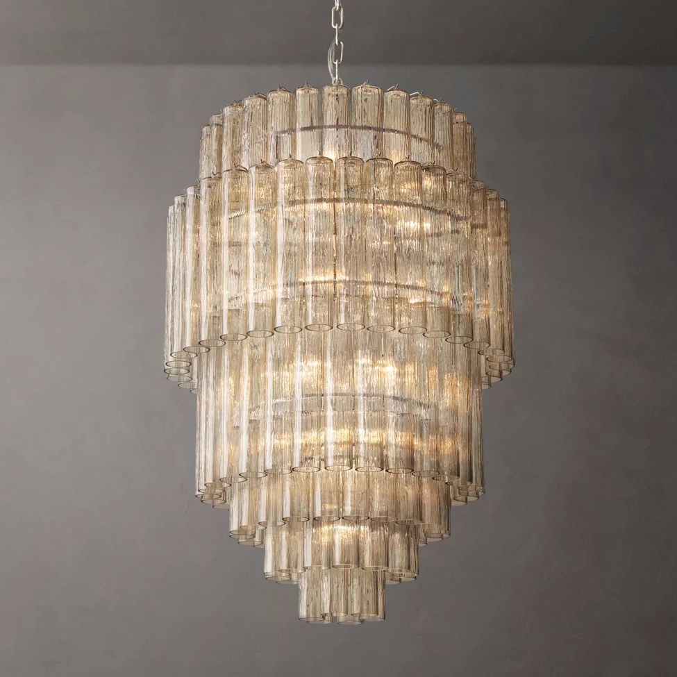 Murano Cylinder Tiered Round Chandelier