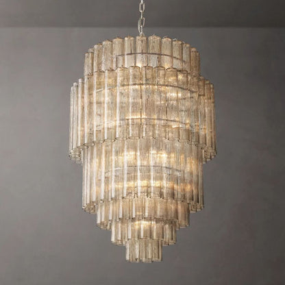Murano Cylinder Tiered Round Chandelier