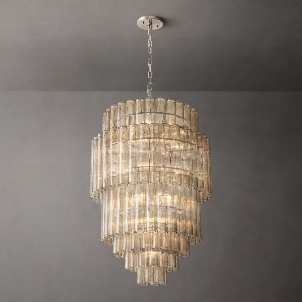 Murano Cylinder Tiered Round Chandelier