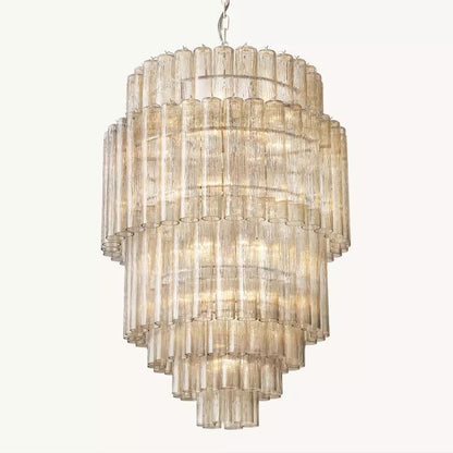 Murano Cylinder Tiered Round Chandelier
