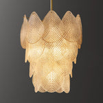 Vanero Pebble Leaf Round Chandelier 30"