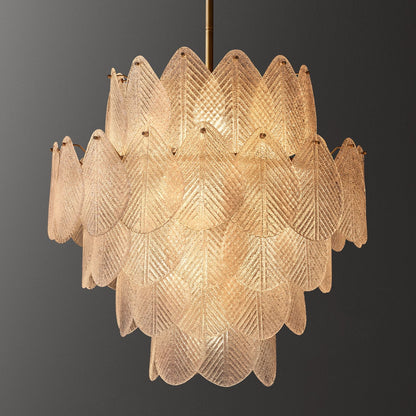Vanero Pebble Leaf Round Chandelier