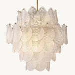 Vanero Pebble Leaf Round Chandelier 18"