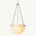 Halver Alabaster Dome Pendant Light