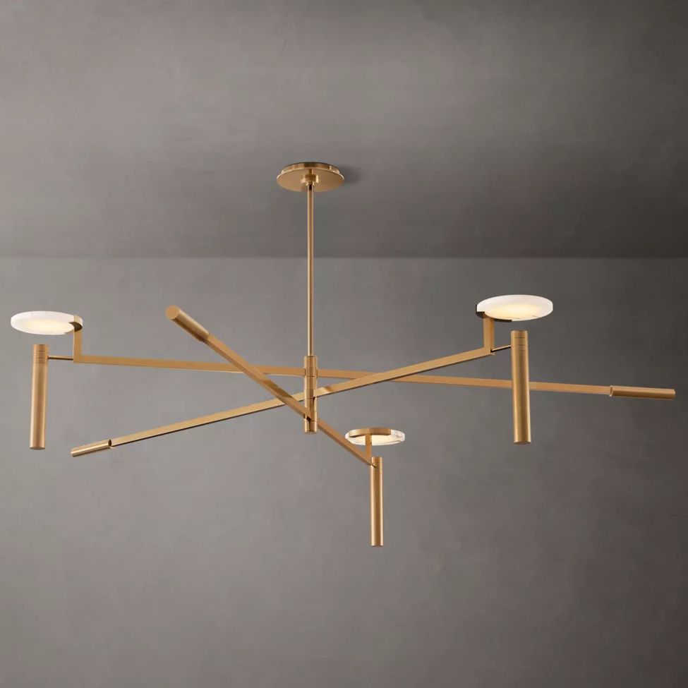 Halver Alabaster Dome Round Chandelier 60"