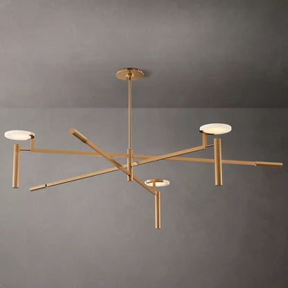 Halver Alabaster Dome Round Chandelier 60"