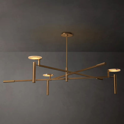 Halver Alabaster Dome Round Chandelier 60"